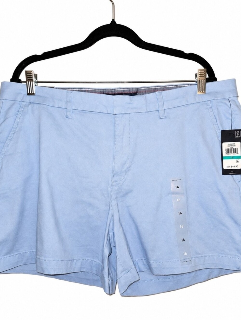 NWT- Tommy Hilfiger Light Blue Women's Flat-Front Shorts